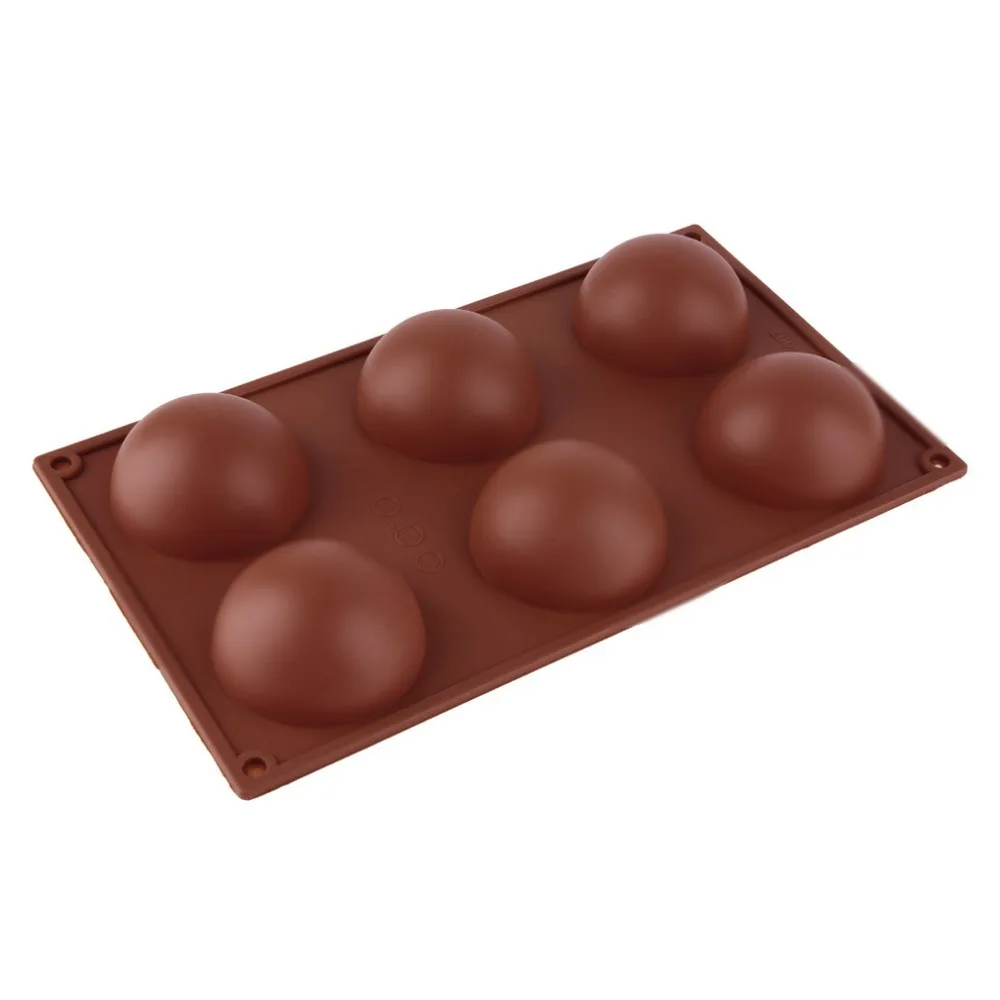 6 Cavity Silicone Cake Mold 2.5 Dia Half Ball Sphere Dessert Muffin Pastry Jello Pan Bakeware | Дом и сад