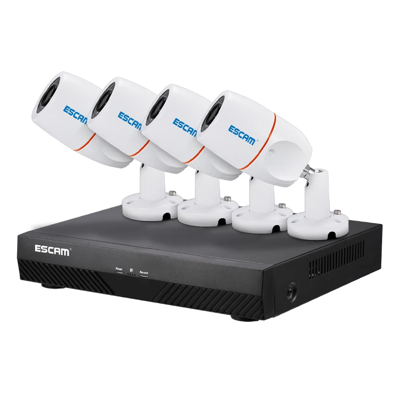 

ESCAM PNK405 HD 1080p 4CH POE NVR Security System With Motion Detector Alarm Record ONVIF IP66 Waterproof IR Bullet Camera