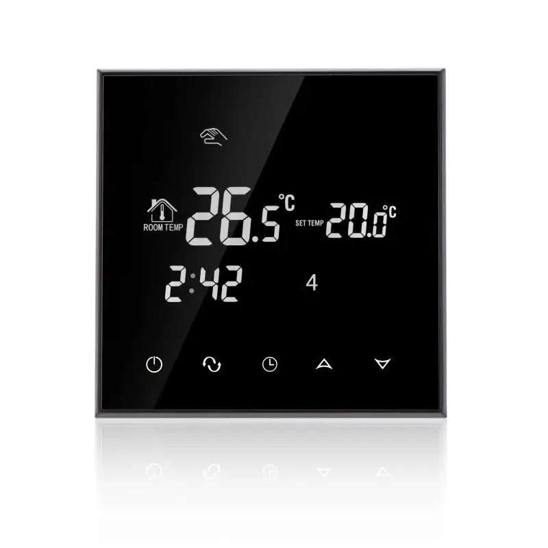230VAC Colorful Letter Negative Screen 5+2 Weekly Programmable 16A Electric Underfloor Heating Room Thermostat without Wifi цена и фото