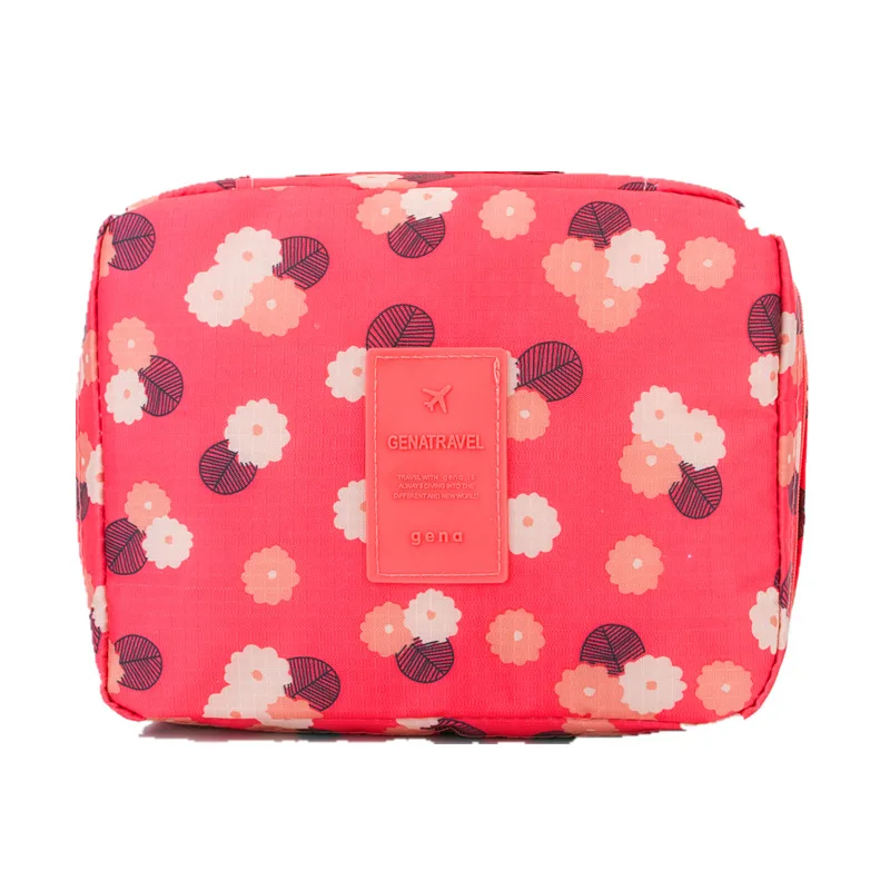 Snailhouse цветочная ткань переносная дорожная сумка для мытья Дорожная сумка для хранения квадратная косметичка для ванной водонепроницаемый чехол для хранения сумки - Цвет: waterlemon red hua