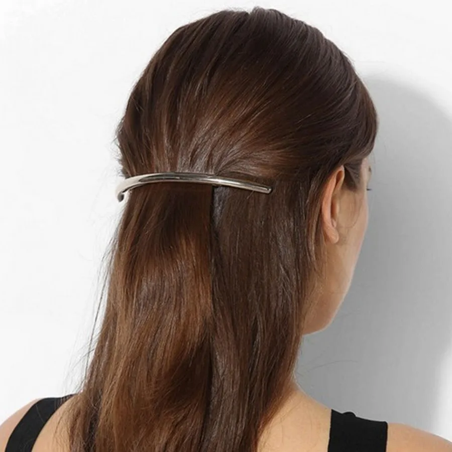 

1 PC Women Silver Gold Metal Leaf Hair Clip Hairpin Barrette Hair Accessories Lady Headband Hair Pin 12cm Long Hair Jewelry