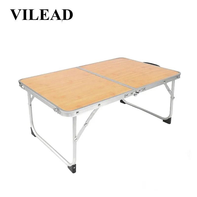  VILEAD Portable Folding Picnic Table Aluminum Ultralight Waterproof Foldable Hiking Camping Self Dr