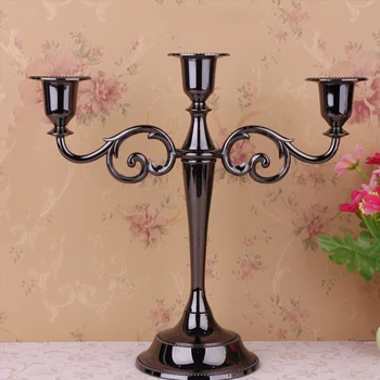 

Candlelight Dinner Candlesticks Decoration Black Lot Wedding Centerpieces Lighthouse Photophore Nordic Decoration Home 50KO203