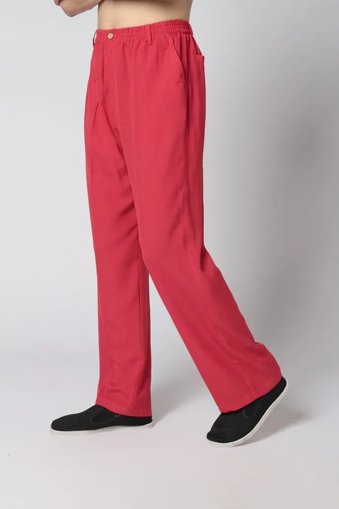Бежевый Традиционный китайский стиль Мужские льняные брюки для кунг-фу Размер S M L XL XXL XXXL 2350-4