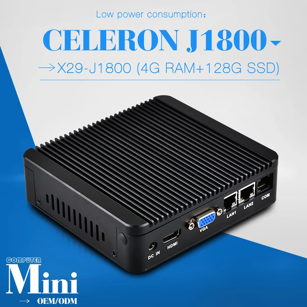 The cheapest J1800 fanless thin client latest mini computer desktopcomputer mini desktop 4g ram 128g ssd and wifi