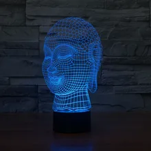 3D ночные огни для Спальня детей ночь с подсветкой 7 цветов chaning