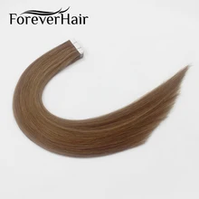 FOREVER HAIR 2,0 г/шт. 1" Remy лента для наращивания волос цвет фортепиано#10/6 бесшовные прямые волосы уток человеческих волос для наращивания ленты
