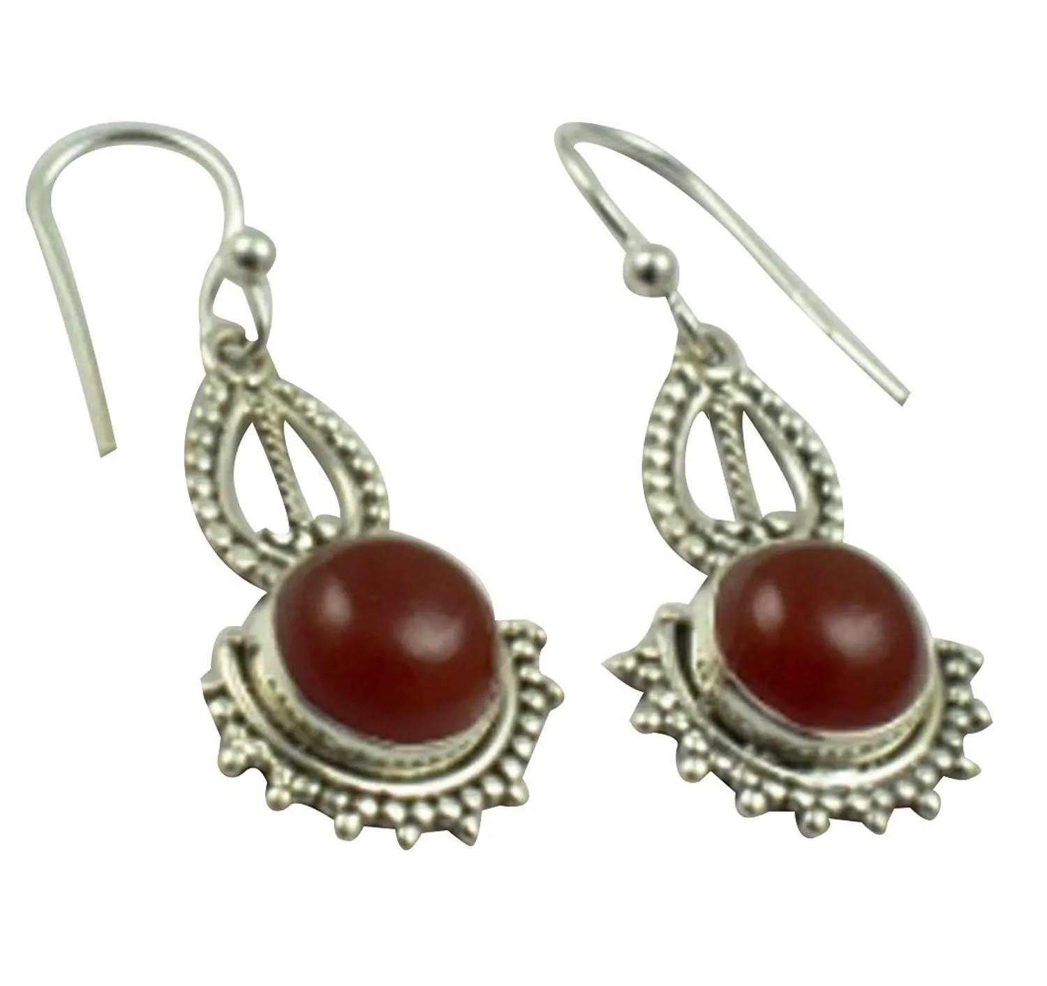 

Lovegem Genuine Carnelian EARRINGS 925 Sterling Silver, 34.5mm, AE2138