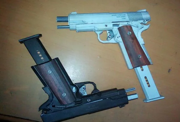 3D бумажная модель пистолеты Hitman US Colt M1911 пистолет 1:1 масштаб оружие пазлы Diy бумага ремесло игрушка