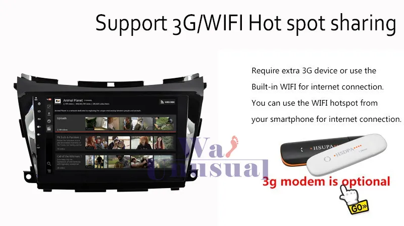 Discount WANUSUAL 10.2 Inch Quad Core 16G Android 6.0 Car Multimedia Player for Nissan Murano 2015 with GPS BT WIFI Mirror Link 1024*600 15