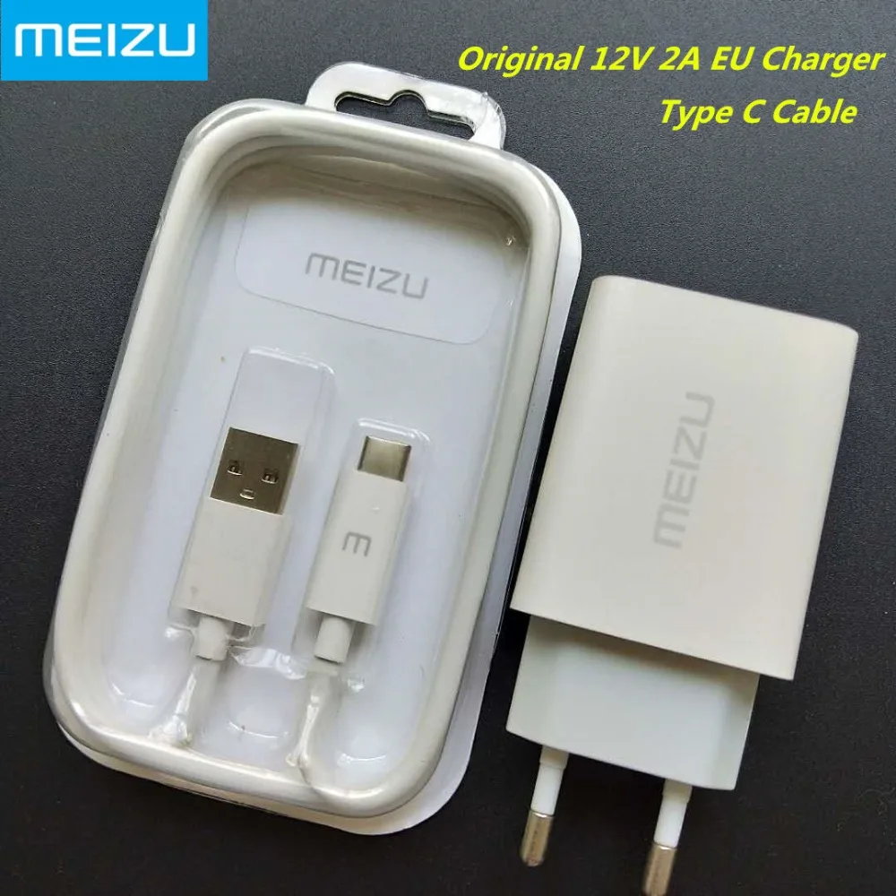 

MEIZU Quick Wall Charger 12V 2A EU Fast adapter MTP Mcharge Original 100cm Type-C USB Cable for MX6 15 16 PLUS Pro 5 6 6S 7 M15