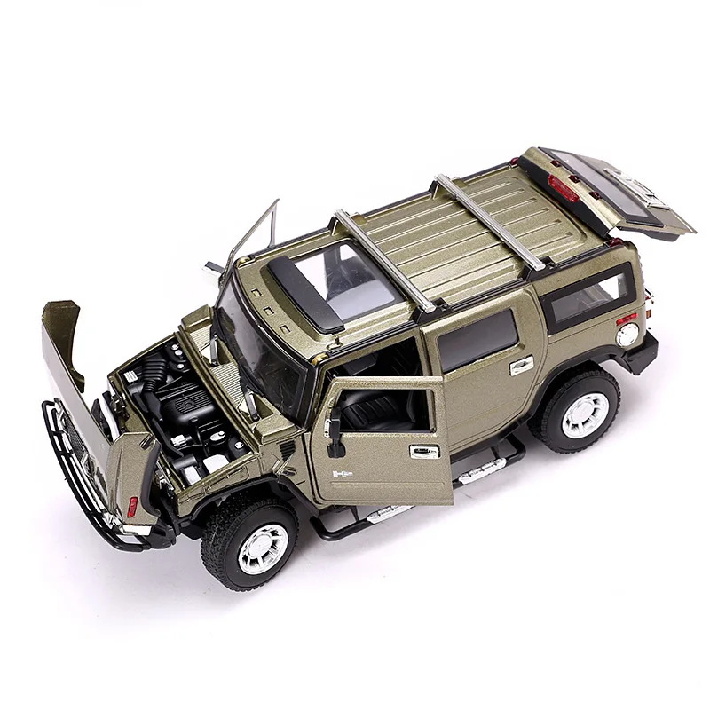 1:24 Hummer H2 сплав модели автомобили из литого металла игрушки для детей Brinquedos Juguetes Oyuncak дропшиппинг hotwheeling - Цвет: Army green no box