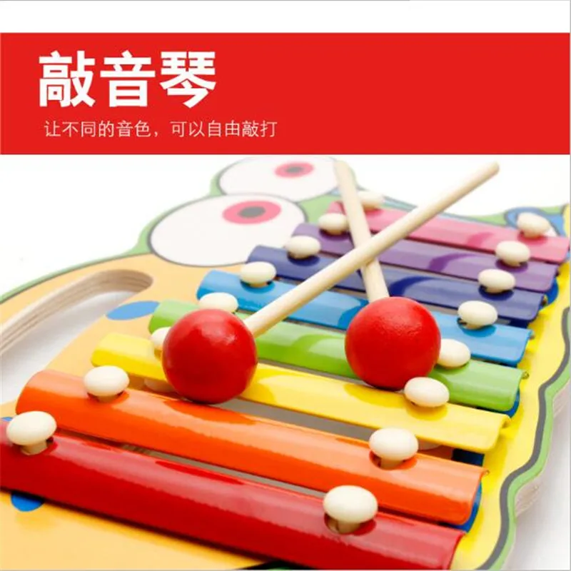 US $12 77 28% OFF|Wooden Hand piano Animal character Octave piano Music Enlightenment Artifacts brain game Children's color recognition toys-in Toy