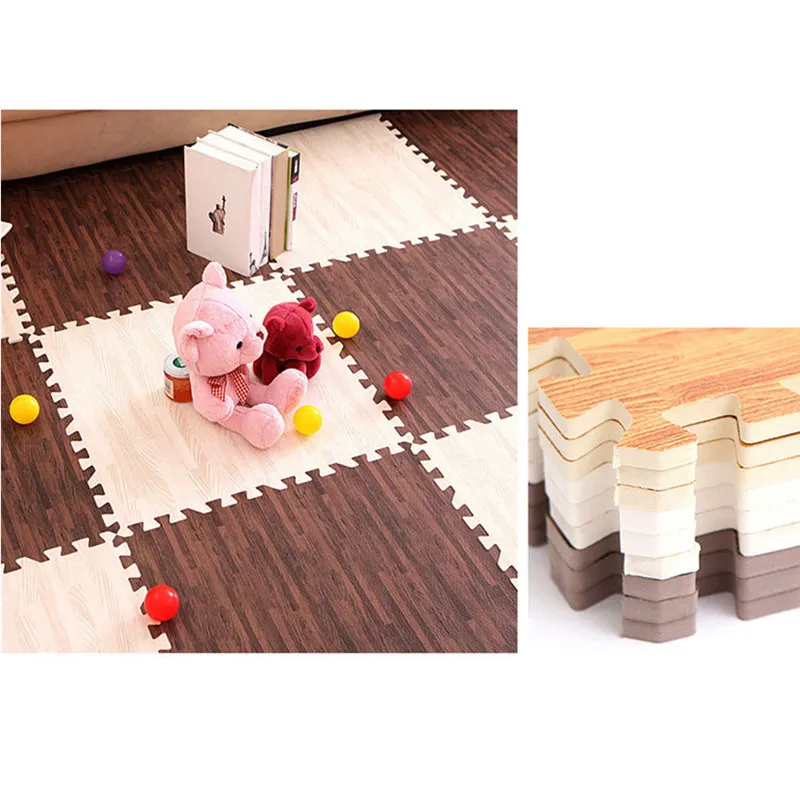 60*60 см tapete infantil детский игровой коврик из пены имитация дерева пазл Пол Детский