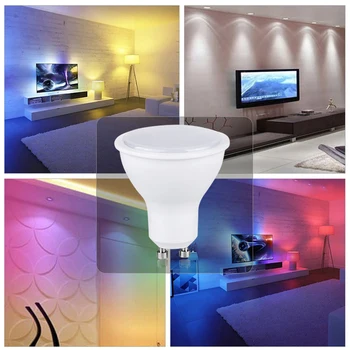 

10W Ampoule LED GU10 RGBW LED Spotlight Light Bulb 85-265V Multi Colors RGB GU5.3 Diode Lamp With 24 Key Remote Control