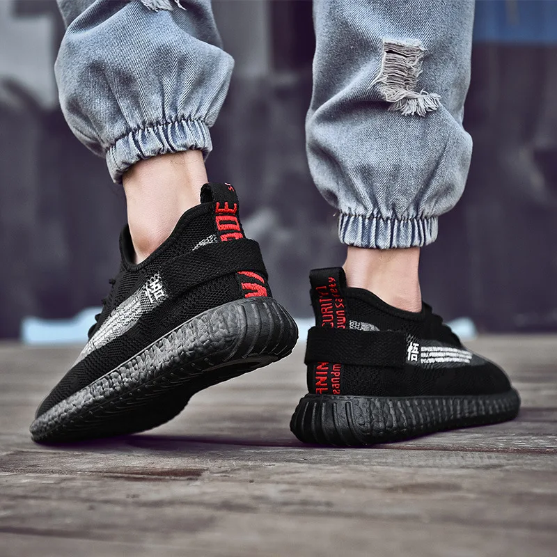 Spring new wild men's shoes casual flying woven breathable simple atmosphere net red Mens Mesh Shoes | Обувь
