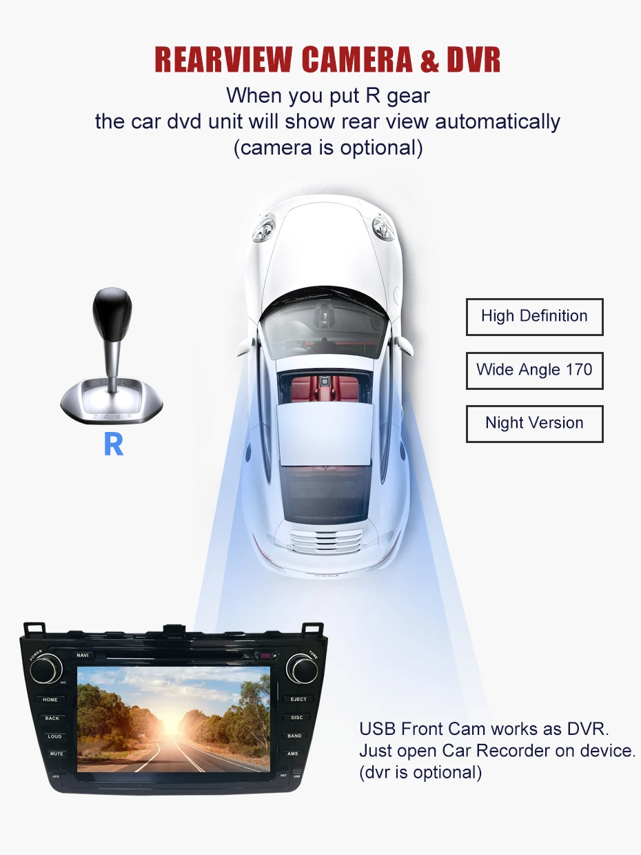 Excellent KANOR Android 9.0 4+32g 8 Core IPS 2din Car Radio For Mazda 6 Ruiyi 2008 2009 2010 2011 2012 WIFI GPS DVD Player Multimedia PC 4