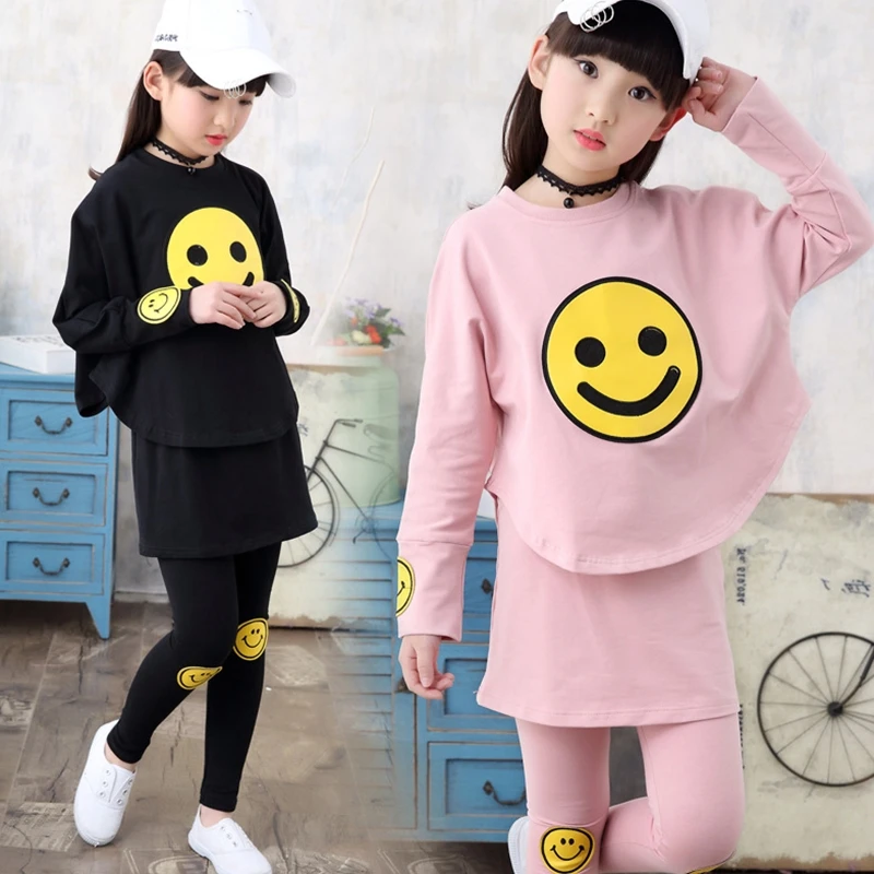 

Teenage Girls Clothes Set Toddler Girls Clothing Long Sleeve Print Shirts + Pants 2pcs Children Tracksuit Back to School Outfits
