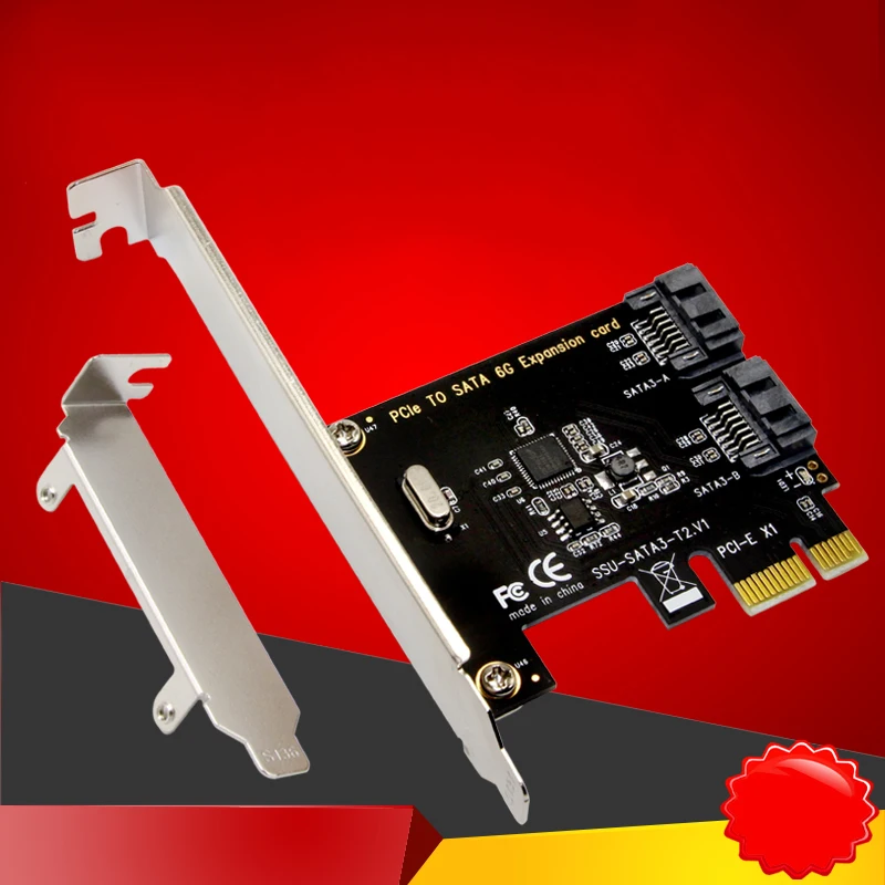 BTBcoin PCI-E SATA 1X 4X 8X 16X Cards PCI Express to 3.0 2-Port III 6Gbps Expansion Adapter Boards Add On | Компьютеры и офис
