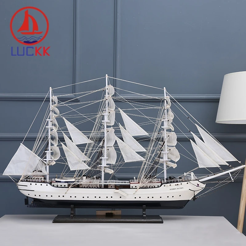 LUCKK 130 см имитация финского лебедя корабль украшения деревянная модель парусника