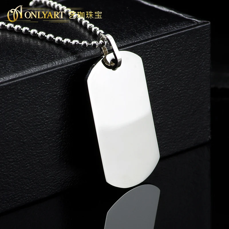 

OnlyArt fashion military dog tag pendant silver tag charm for men christmas gift with custom engraving available