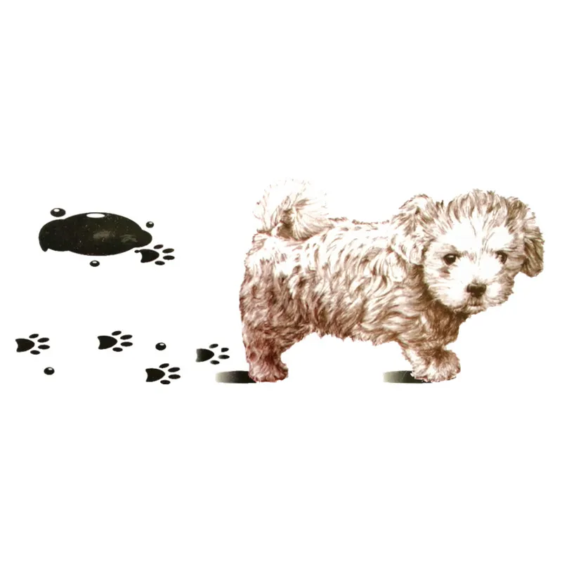 

Waterproof Temporary Fake Tattoo Stickers Cool Dog Animals Black Footprint Design Body Art Make Up Tools