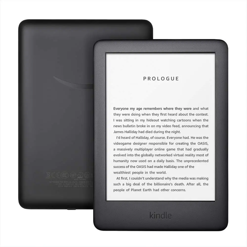 Черный Все новые Kindle черный версия, теперь со встроенным фронтальным светильник, Wi-Fi, 4GB для чтения электронных книг e-ink экран 6-дюймовый Электронные книги - Цвет: Черный
