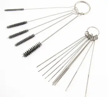 

1 set Carburetor Carbon Dirt Jet Remove 10 Cleaning Needles + 5 Brushes Tool Kits
