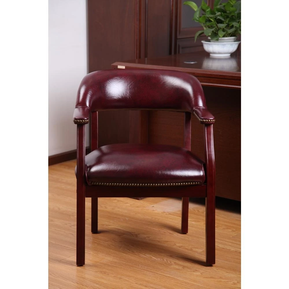 

Boss Captains Arm Chair - B9540 - Oxblood Vinyl- Burgundy