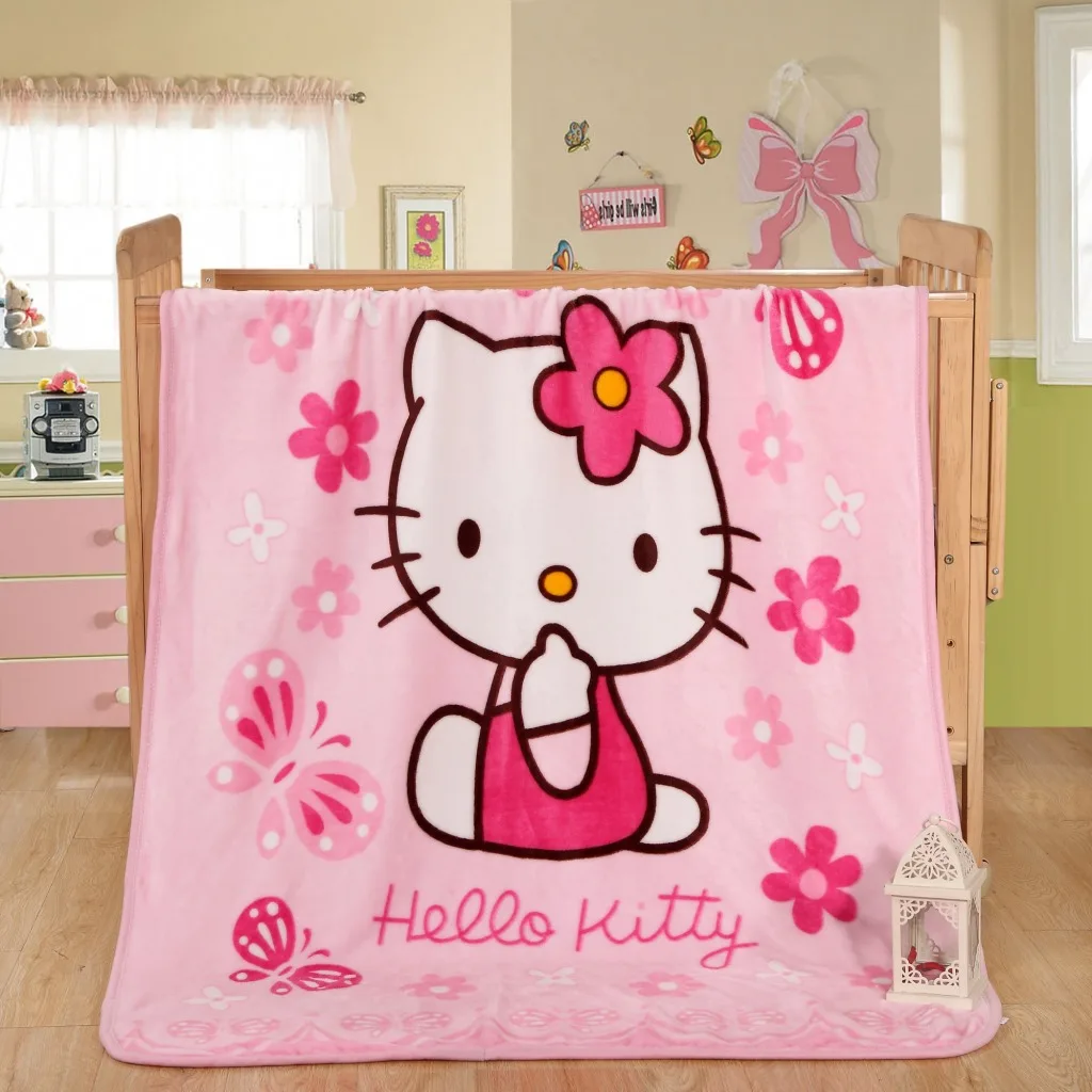 Cartoon Children Soft Throw Blankets Hello Kitty Doraemon Fleece