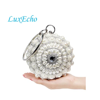 

Women's Pearl Beaded Evening Bags Pearl Day Clutch Bags Handmade Wedding purse Gold silver Black bead High Quality purse