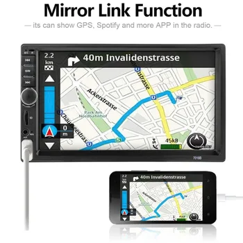 

7018B 2 Din 7" Touch Screen Car MP5 Player Audio Stereo FM Radio Bluetooth MP3 Player Support TF Multimedia Player