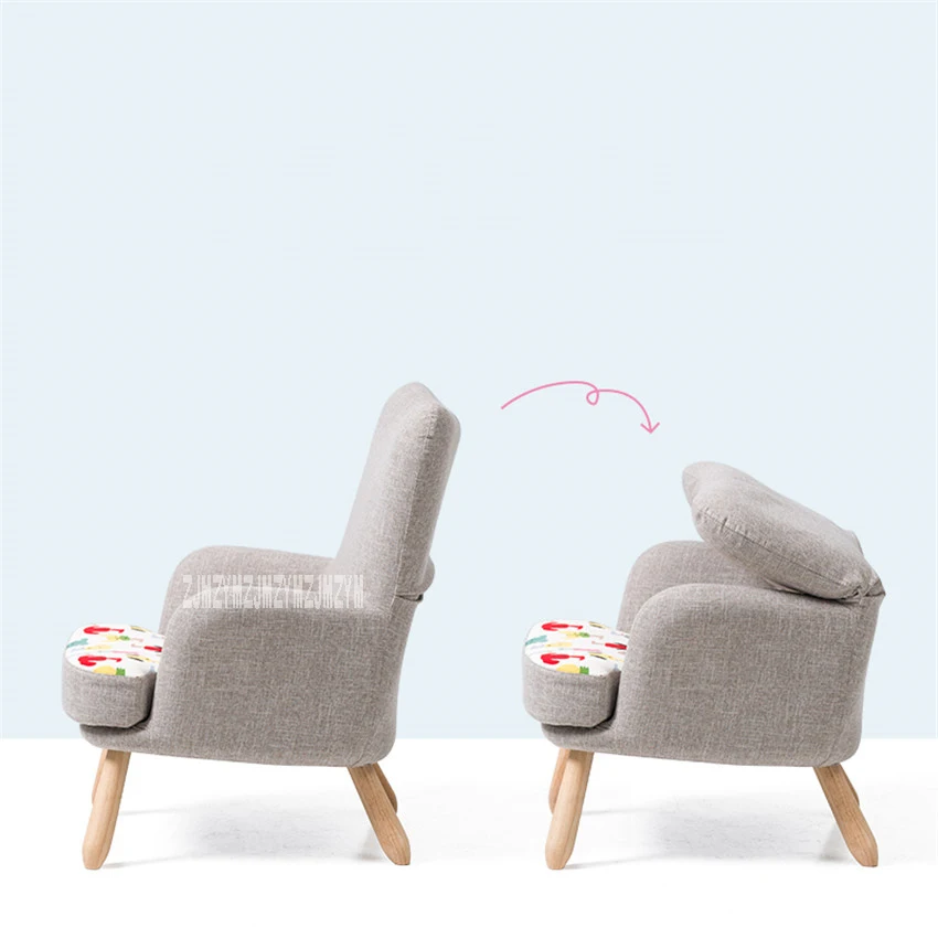  HLM-4054 Living Room Children Single Sofa Chair Balcony Bedroom Rubber Wood Foot Sofa Removable Was - 33013842444