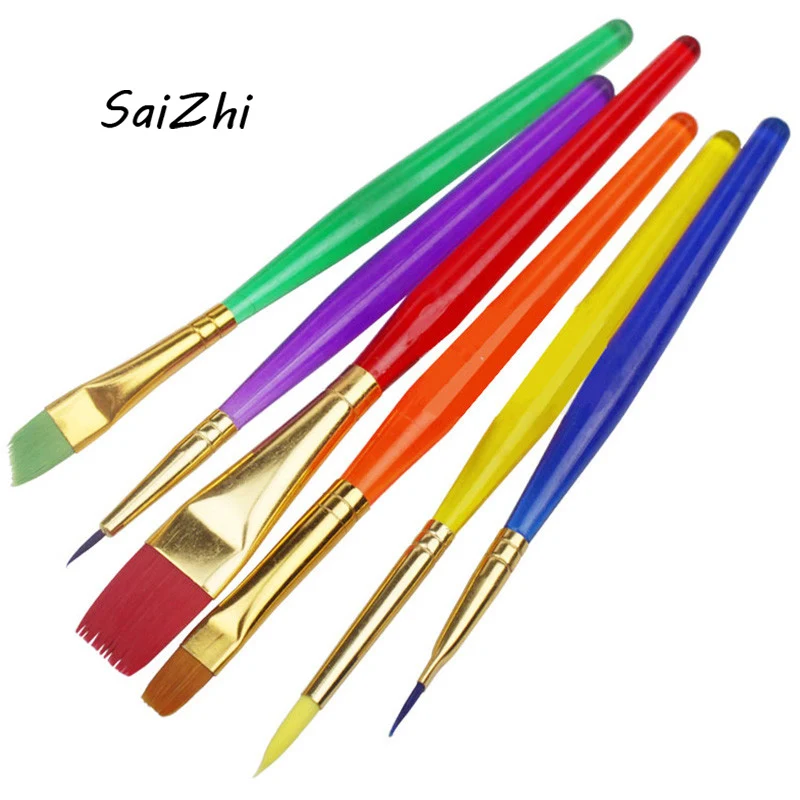 6pcs/set Cake Brush Fondant Artist Paint Decorating Painting DIY Sugarcraft Baking Pastry Tools 5963 | Дом и сад