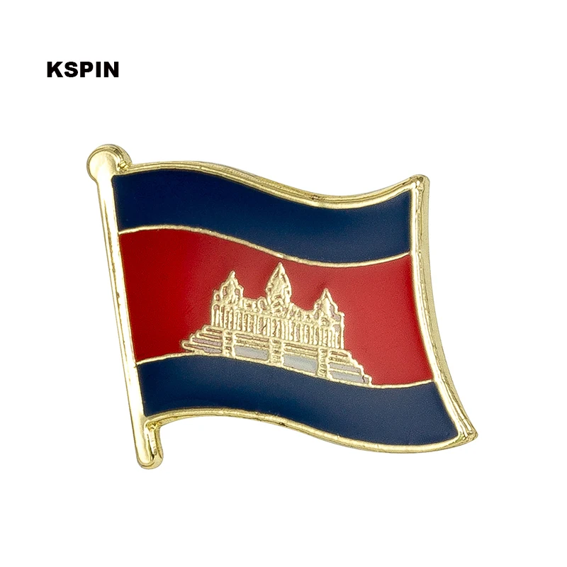 Cambodia flag badge pin lapel pin 100pcs a lot Brooch Icons KS 0086in
