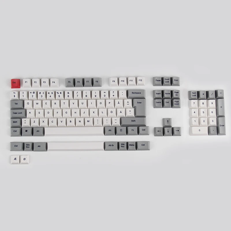  kbdfans Nordic layout pbt keycaps iso cherry profile MAC keys gaming mechanical keyboard dye-subbed
