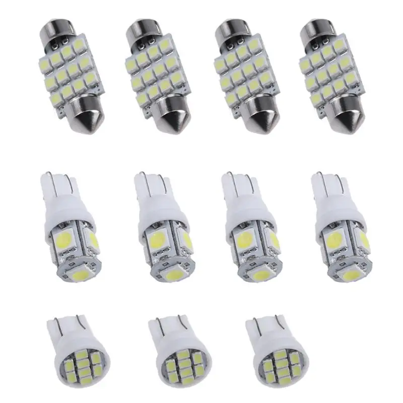 

11Pcs 12V T10 3030 SMD LED Car Interior Light Auto Automobiles Light-emitting Diode License Plate Reading Lamp Bulb 6000K 8000K