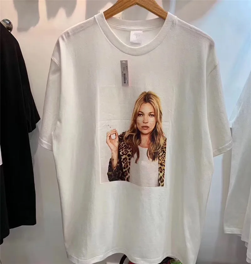 American size 12ss Kate Moss Photo Tee Men Women 1:1 High Quality T-shirts Top Tees T Shirt