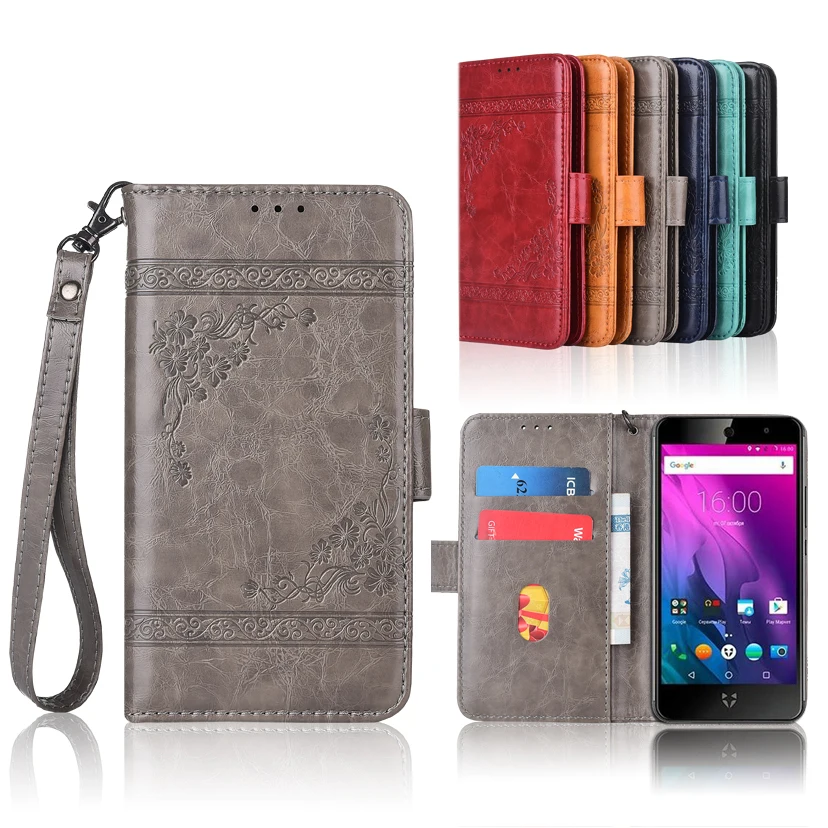 

Newest Wallet case for Wileyfox Swift 2 Flip case with Strap,100% special PU leather embossing flower book cover case