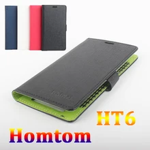 Дважды цветов case для homtom ht6 case оригинальный роскошный кожа поперечная флип чехлы для homtom6 случаи телефона в наличии