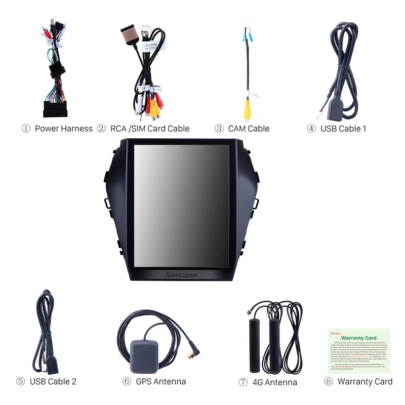 Discount Seicane Car Multimedia Player For 2015 2016 2017 Hyundai Santafe IX45 9.7 inch Android 6.0 GPS Navigation Radio Mirror link 4