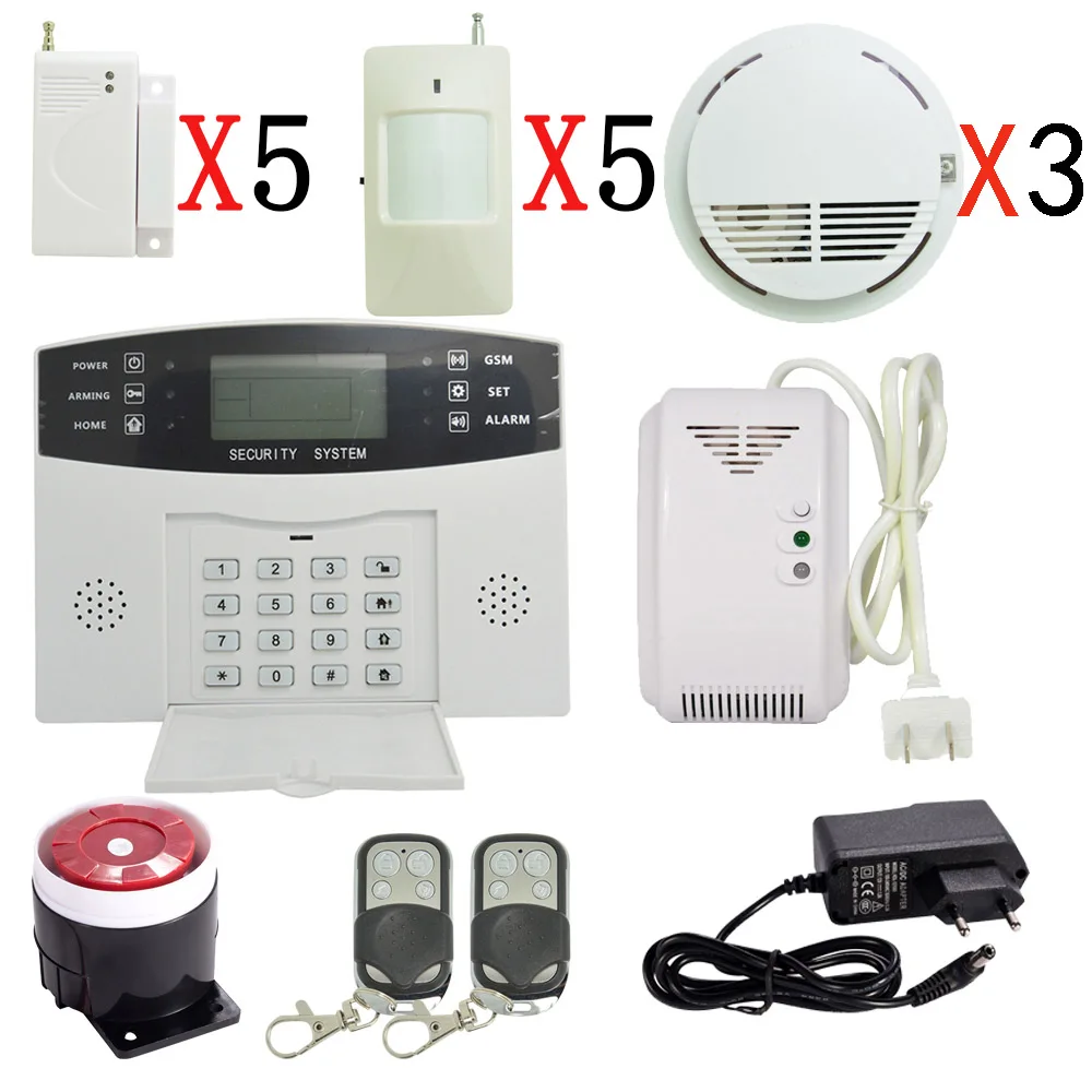 99 беспроводных и 4 проводных зон GSM сигнализация домашняя охранная сигнализация 433 МГц Охранная Сигнализация Противоугонная PIR дверной датчик стробоскоп сирена - Цвет: D KIT