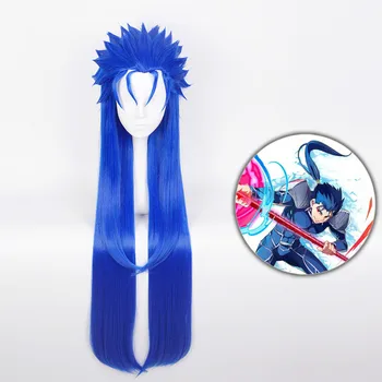 

FGO Fate Extra Lancer Cu Chulainn Cosplay Wig Caster Straight Long Blue Synthetic Hair Halloween Costume Party Play Wig+ Wig Cap