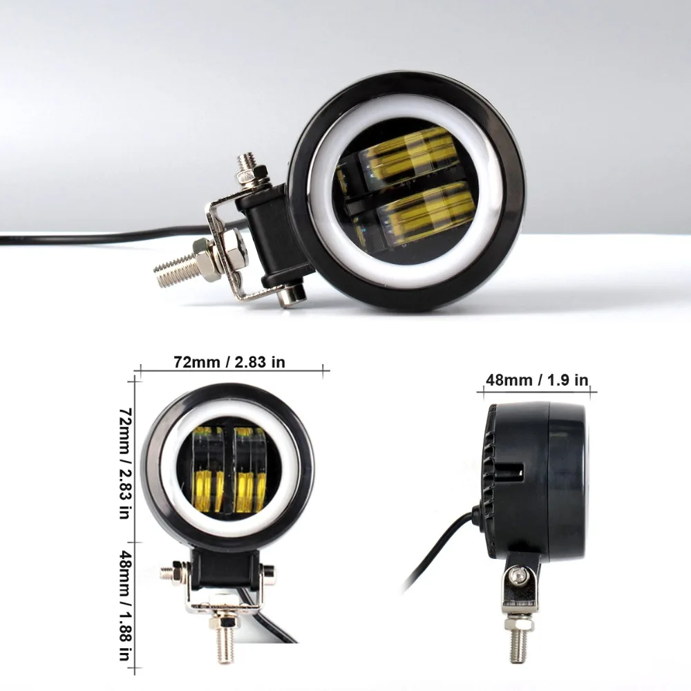 2 шт. круглый 3 дюйма 20 Вт светодиодный рабочий светильник 12 в 24 В для автомобиля 4x4 внедорожный мотоцикл велосипед ATV UTV грузовики ангельские глазки рабочий светильник s