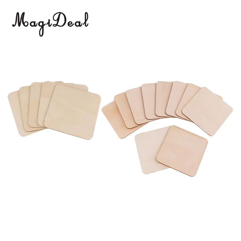 8 /12cm WOOD SQUARE Wood Cutout Craft Shape Unfinished DIY Plaque for Painting Art Crafts 15pieces