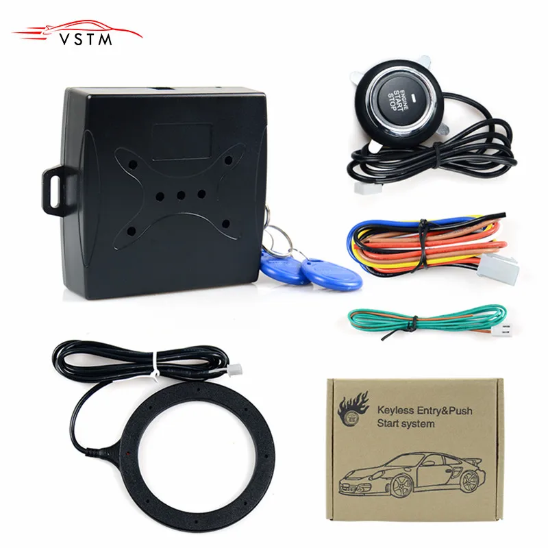 New Auto Car Alarm Engine Push Start Button RFID Lock Ignition Starter Keyless Entry Start Stop Immobilizer Anti-theft System