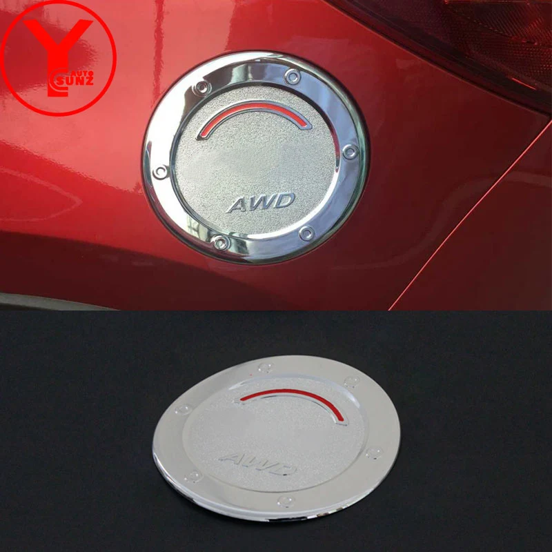 

chrome gas cover For MAZDA CX5 2013 2014 2015 2016 accessories deflectors oil tank cover car styling ABS For MAZDA CX-5 YCSUNZ