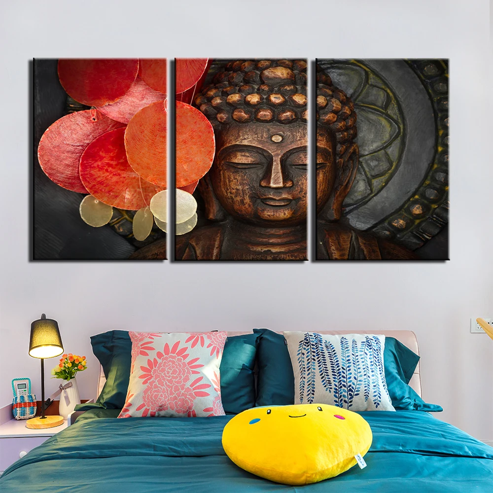 

Canvas Painting Wall Art Frame Printed Pictures 3 Panel Poster Abstract Buddha Photo For Living Room Decor