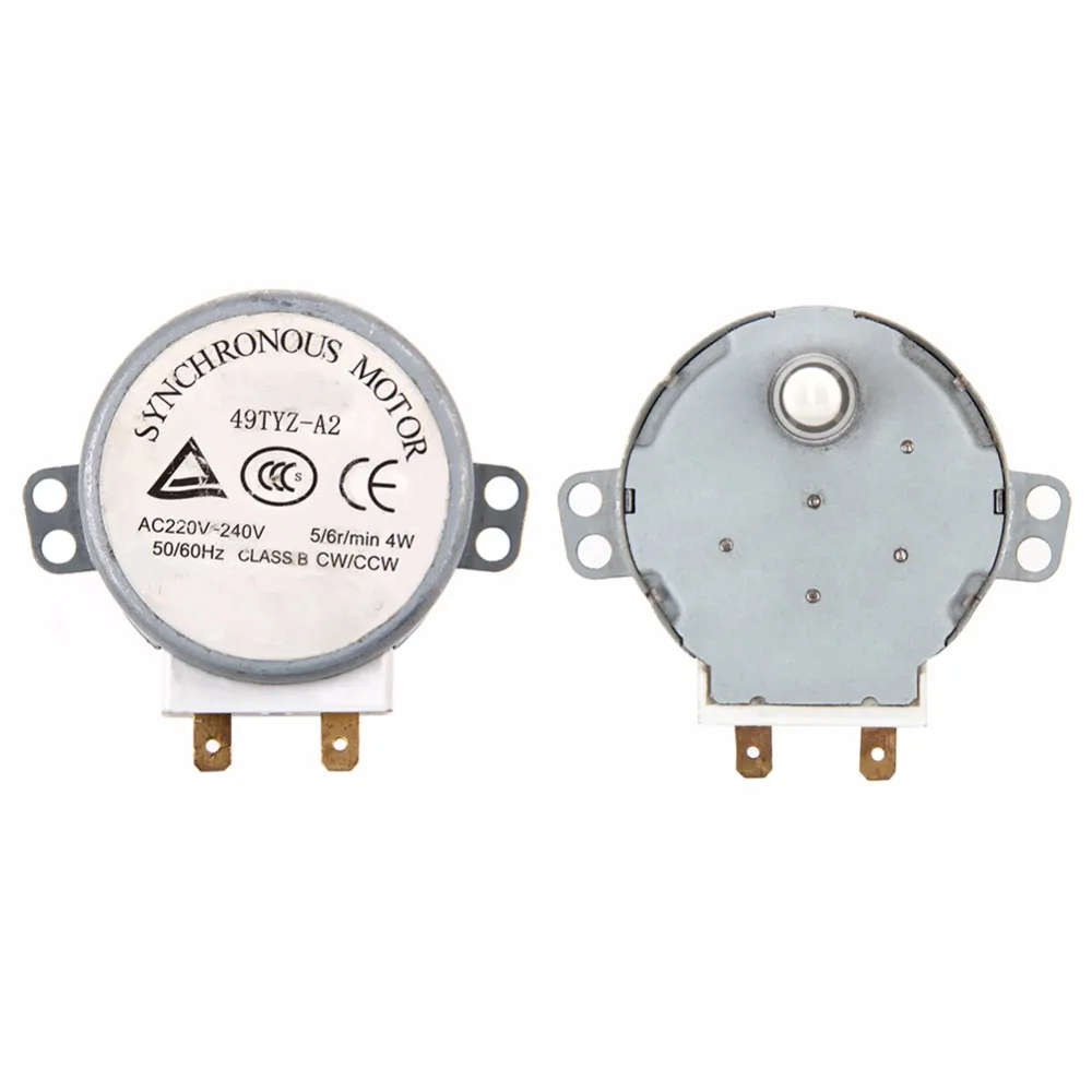 

1Pc x Microwave Motor CW/CCW 4 W 5/6 RPM AC 220-240V Rotary Table Synchronous 49TYZ-A2