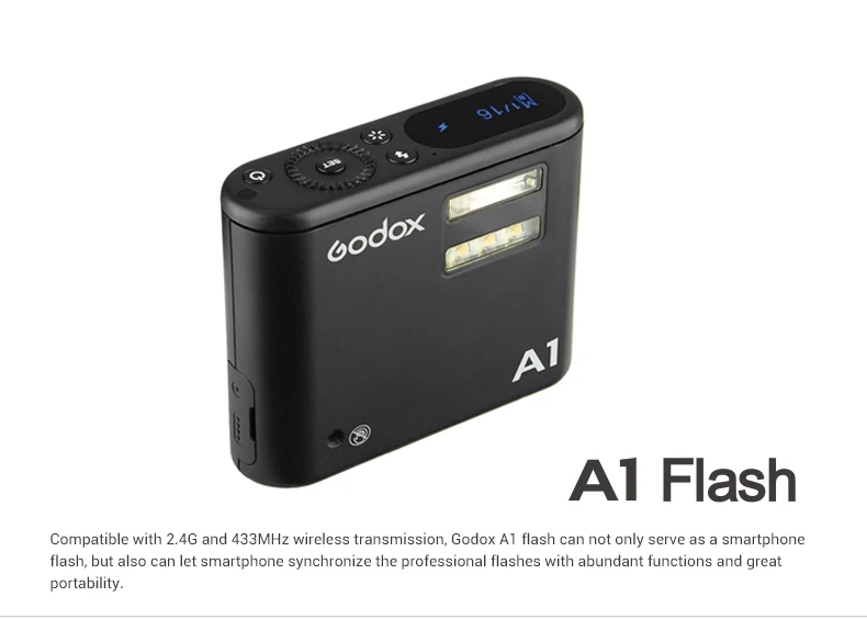 Godox A1 Смартфон Флэш-Системы 2.4 г Беспроводной flash триггер постоянный свет с Батарея для iphone 6S 7 плюс